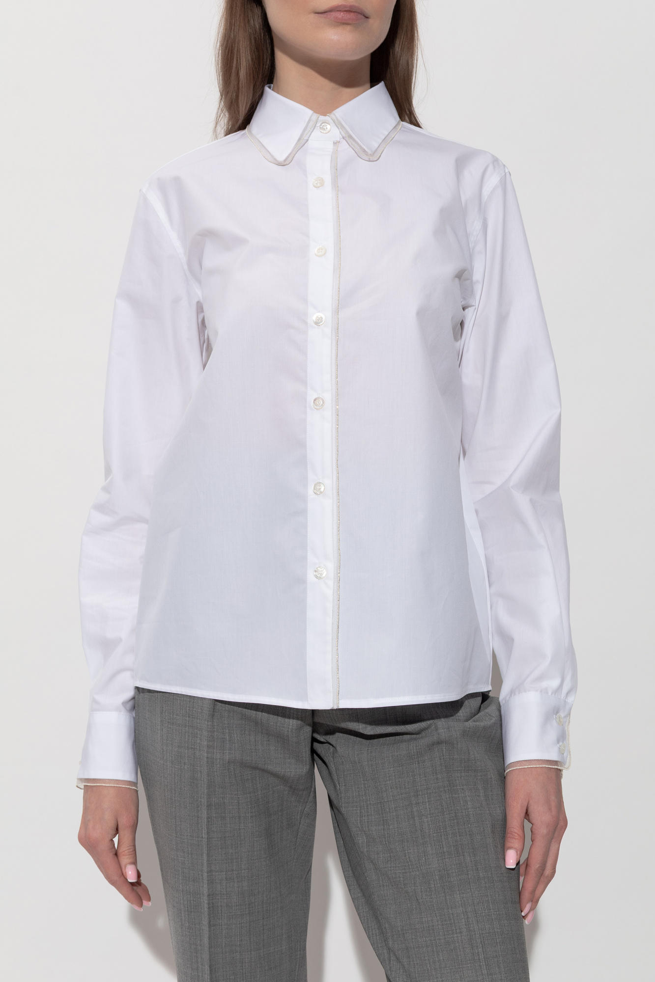 White Shirt with decorative finishing Fabiana Filippi - Vitkac